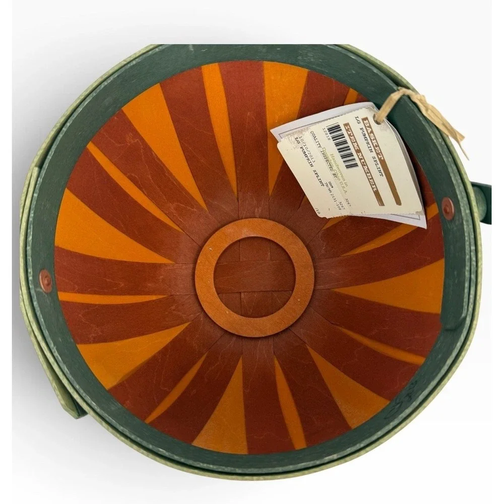 Longaberger 2013 Halloween Fall Orange Spice Pumpkin Splint Basket & Protector